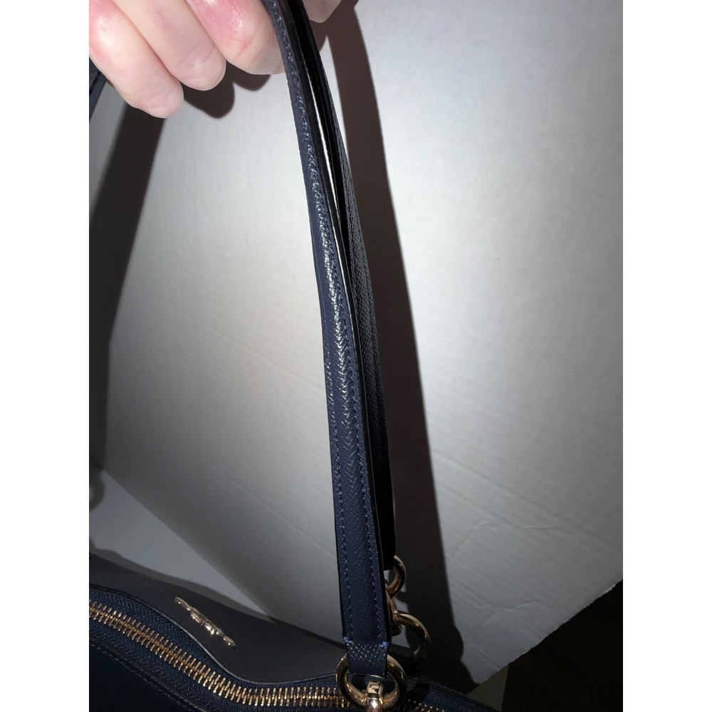 Coach Ava Chain Tote Midnight Navy Crossgrain Leather Shoulder Bag F57526 - Picture 15 of 16